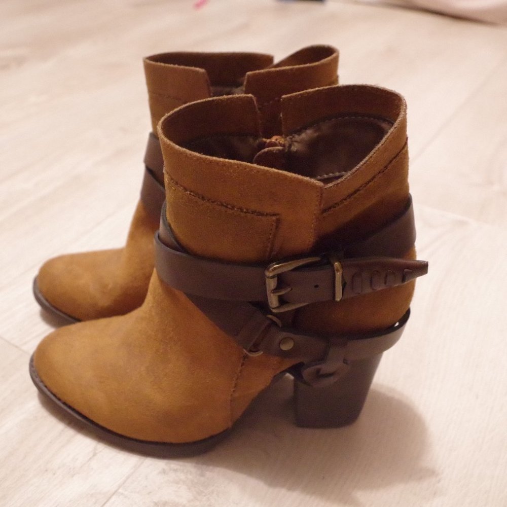 Ankle Brown Suede Buckle Boots By Mossimo Supply CO